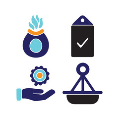 Business and finance icons isolated on
