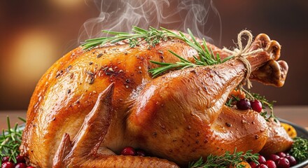 Golden Roasted Turkey with Rosemary and Cranberries