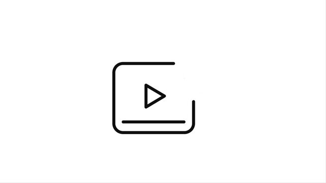 AI Video Generate Icon Motion Animation &ndash; Digital Media Creation Loop icon on White Background
