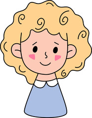 Fototapeta premium Cute Cartoon Kawaii Girl