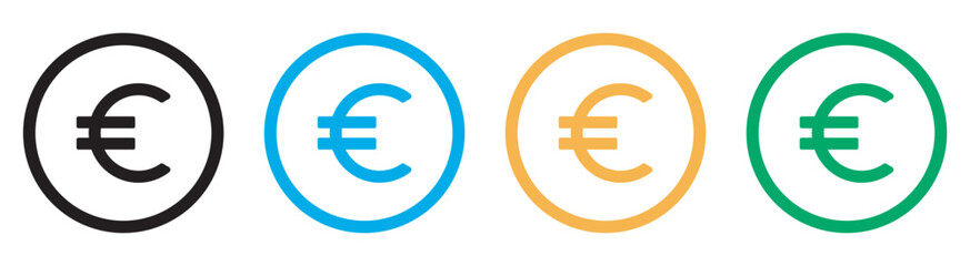 Money euro icon. European euro currency or euro symbol flat icon, euro icon vector symbol for mobile apps and website UI designs.