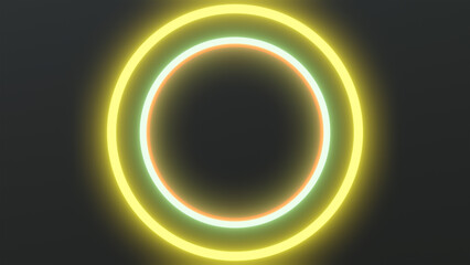 neon light circles glowing on dark background