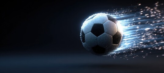 Fototapeta premium Dynamic 3D Soccer Ball Leaping from Digital Betting App with Motion Blur