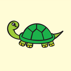 design vector illustration of a very cute turtle animal image