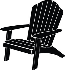 Adirondack Chair Silhouette Vector Illustration 