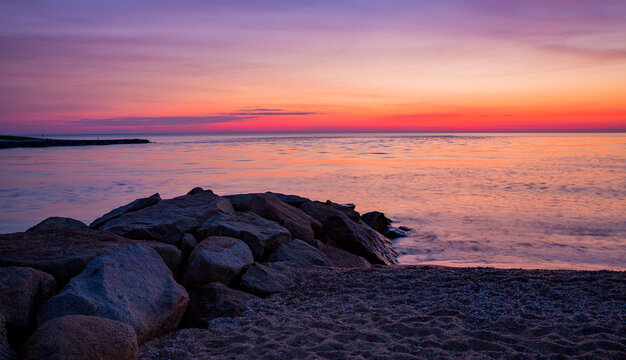 Pre-dawn colors from the beach near Oak Bluffs in martha's Vineyard