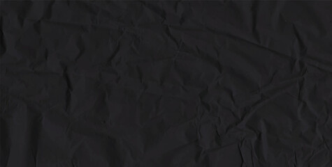 Vintage paper vector with black craft surface, fold marks, and crumple texture. Old cardboard background for rustic graphic design, scrapbook, collage or stationery layout.