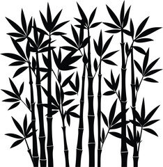 Bamboo silhouettes vector illustration