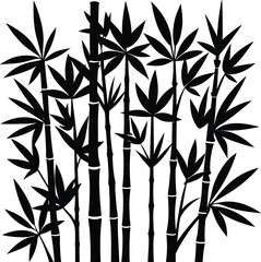 Bamboo silhouettes vector illustration