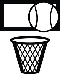  Basketball hoop silhouette Basketball net ring illustration