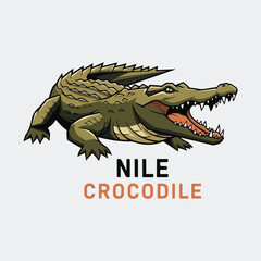Aggressive Nile Crocodile Mascot Logo