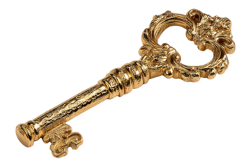 Golden Key with Detailed Vintage Design