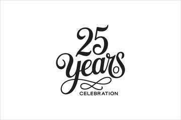 Elegant 25 Years Celebration Typography Design &ndash; Anniversary Calligraphy
