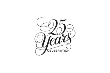 Obraz premium Elegant 25 Years Celebration Typography Design – Anniversary Calligraphy