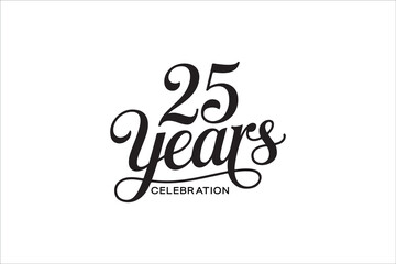 Elegant 25 Years Celebration Typography Design – Anniversary Calligraphy