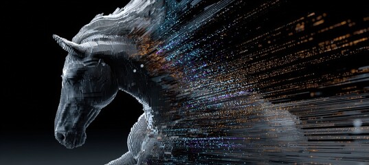 Abstract Data Horse in Cyberspace Vortex with Holographic Code Streams