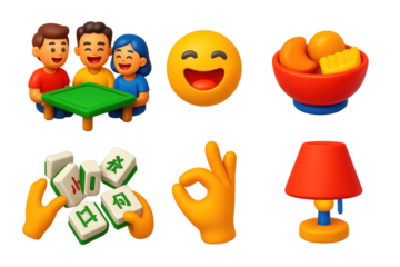 Group of people are playing a game of mahjong