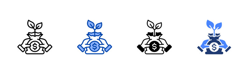 Investing icon set multiple style collection