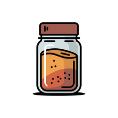 Spice jar icon on White Background Vector Art Illustration on white background.