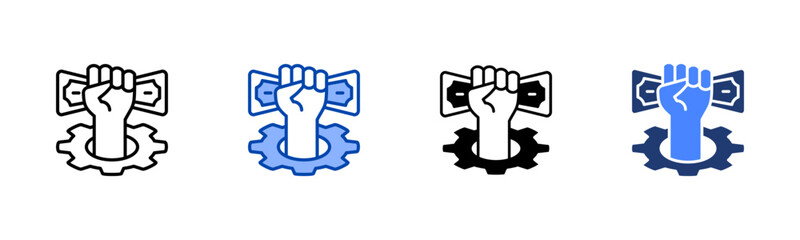 Action icon set multiple style collection