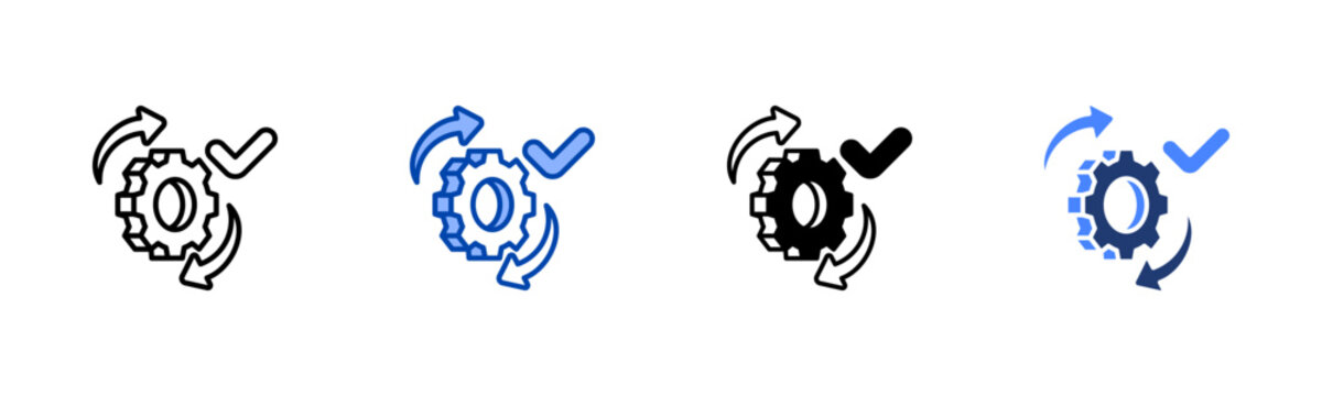 Execution icon set multiple style collection