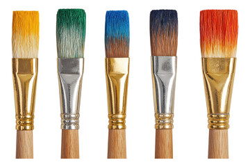 Assorted Paintbrushes Highlighting Painting, Crafting, and Artistic Tools