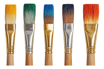 Assorted Paintbrushes Highlighting Painting, Crafting, and Artistic Tools