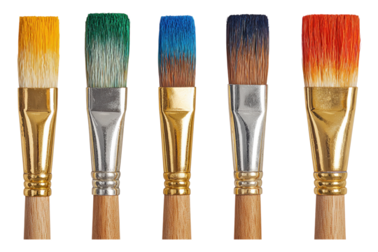 Assorted Paintbrushes Highlighting Painting, Crafting, and Artistic Tools