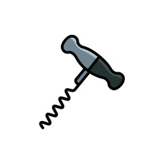 Corkscrew icon on White Background Vector Art Illustration on white background.