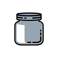 Storage jar icon on White Background Vector Art Illustration on white background.
