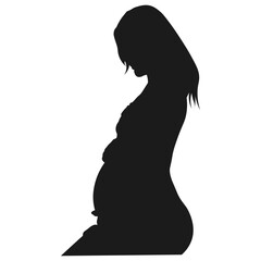 Pregnant Woman Silhouette Illustration