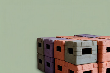 Clay warehouse crates arranged neatly on blank background with soft lighting creating calm and organized atmosphere