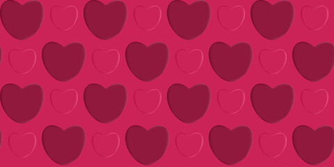 Romantic Two-Tone 3D Heart Pattern