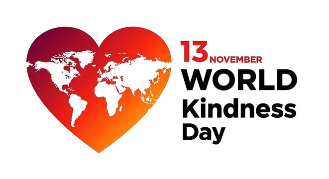 World kindness day global heart map vector
