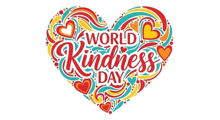 World kindness day colorful heart design