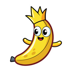 funny banana cartoon character illustration vector