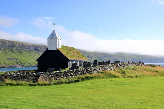 the Church of Sandur, Sandoy Island, Faroe Islands, Denmark