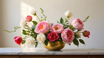 Pink tulip bouquet on a wooden table, perfect for a spring gift or Easter decoration