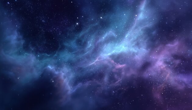 A Stunning Image Of The Full Space Galaxy Cloud Nebula In A Starry Night Cosmos Background, Captured In High Quality.