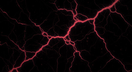 Red with lightning discharge abstract crackle texture black background graphic design wallpaper with dark red crack lines pattern backdrop presentation
