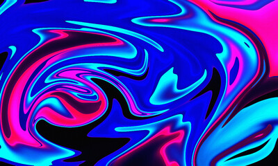 Vibrant abstract swirl of electric blue and hot pink colors creating a mesmerizing fluid effect