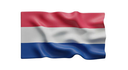 Dutch flag waving with red, white, and blue horizontal stripes
