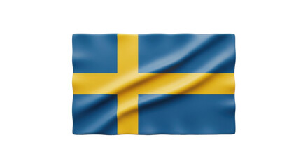 Swedish flag waving with blue and yellow cross design