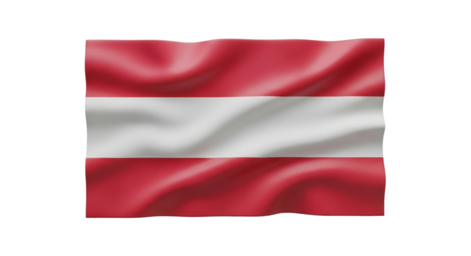 Austrian flag with waving red and white stripes