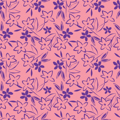 abstract a solid multicolor small and big flower mixed vector pattern arrangement with medium color, all over vector design with white background illustration digital