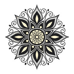 black and white floral ornament