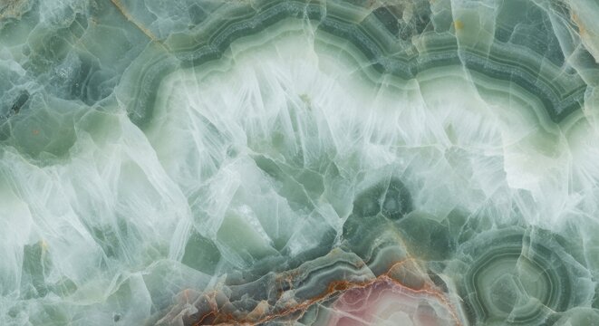 Colorful green agate stone with intricate patterns and layers showcasing natural beauty and mineral formation
