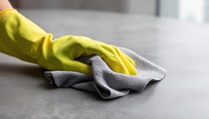 Woman'S Hand Using Microfiber Cloth To Clean Kitchen Desk - Absorbent And Reusable Towels For Kitchen Cleaning.