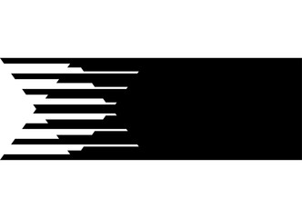 Vector pattern of geometric shapes from black lines on a white background. Stripe for text. Design element for car body, boat, sportswear, video. Modern vector background