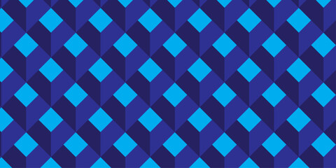 3d modeling Illustration decoration seamless blue material pattern square design.	